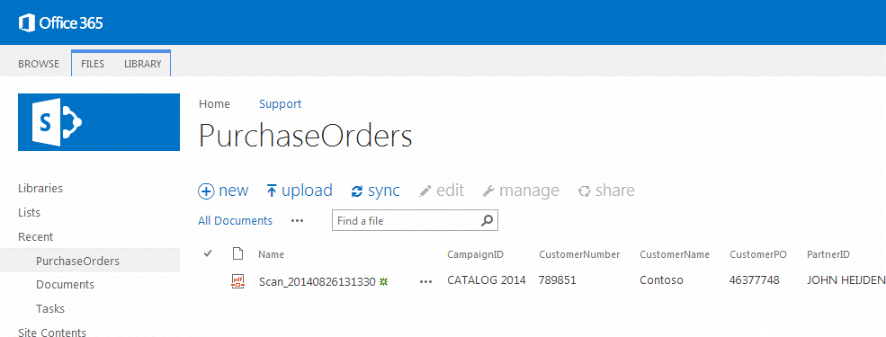 Purchase Orders Document Library