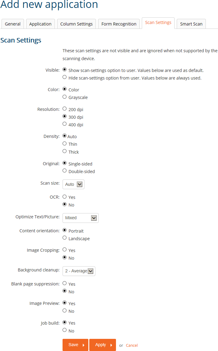 Scan Settings